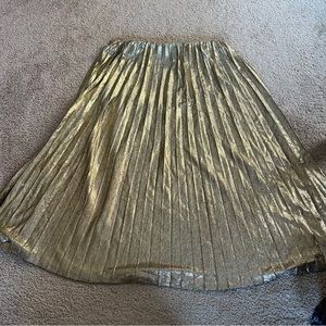 Gold pleated long skirt